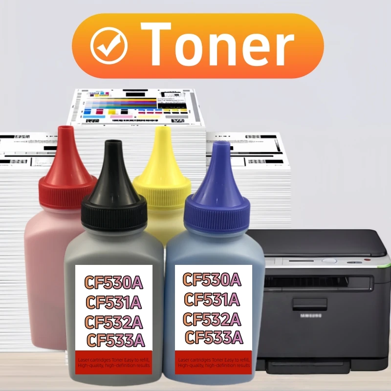 

4 Color Refill Toner Powder CF530A CF531A CF532A CF533A for HP LaserJet Pro M154 MFP M180 180n M181 185fw Laser Printer