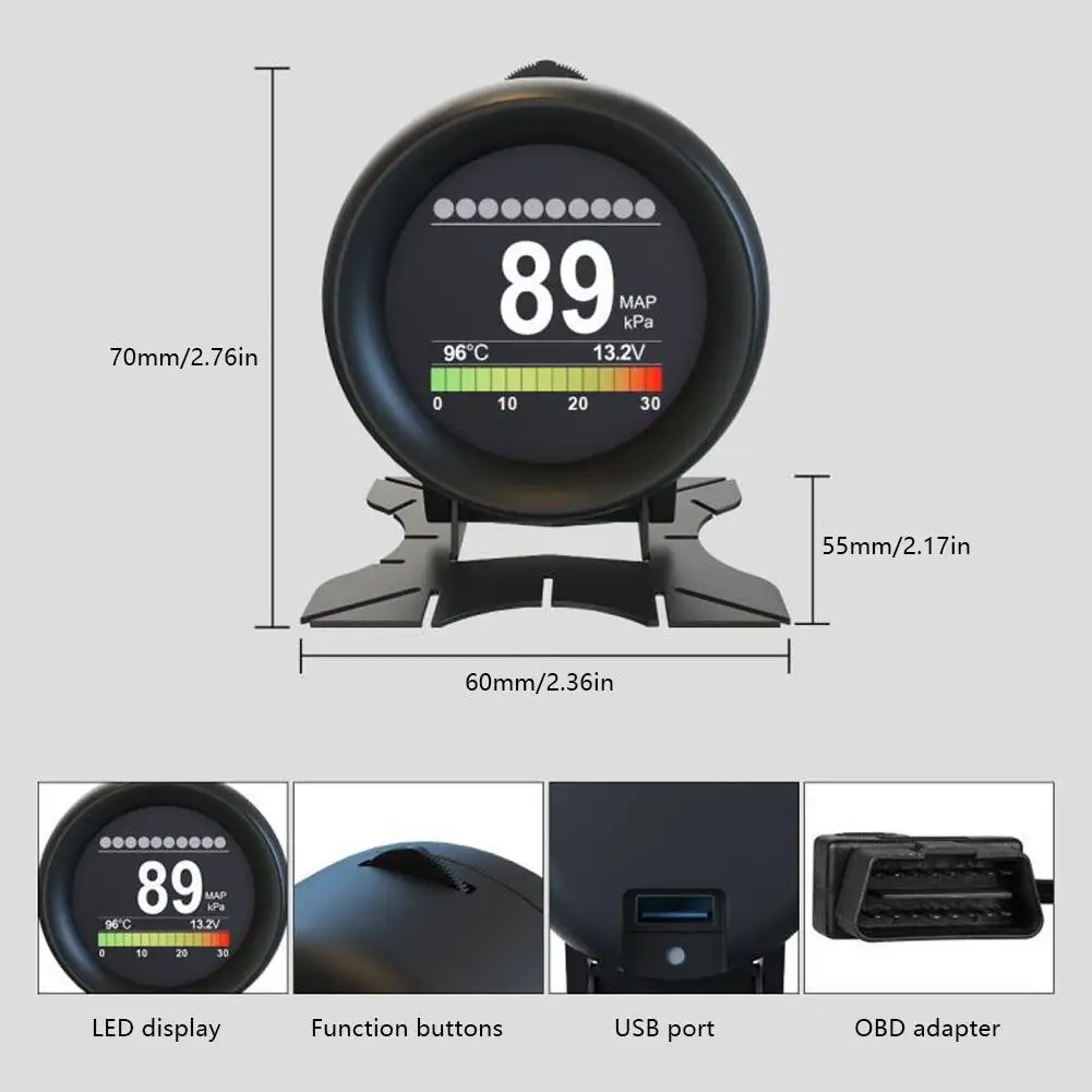 AUTOOL X60 On-board Computer Car OBD2 Head-up Display HUD OBD Car Digital Computer Trip Display Speed Fuel Consumption