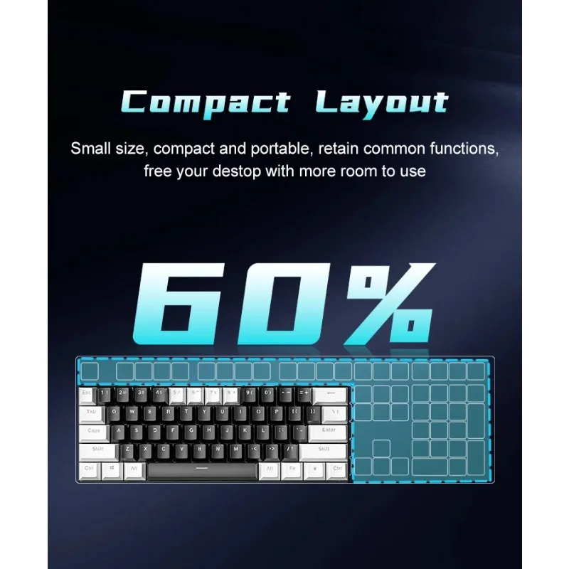 

NEW Zifriend BD61 HE Gaming Mechanical Keyboard Russian Version E-sport Gaming Accessories RGB Keyboard Wired Keyboard Hotswap