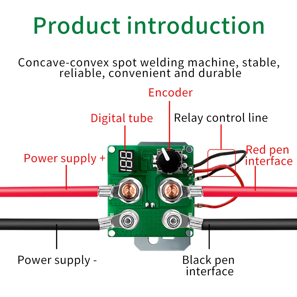 12V 199 Gear Relay Spot Welder Kit Adjustable Spot Welding Machine Control Board Kit Spot Welder For 18650 Battery 0.1mm Nickel