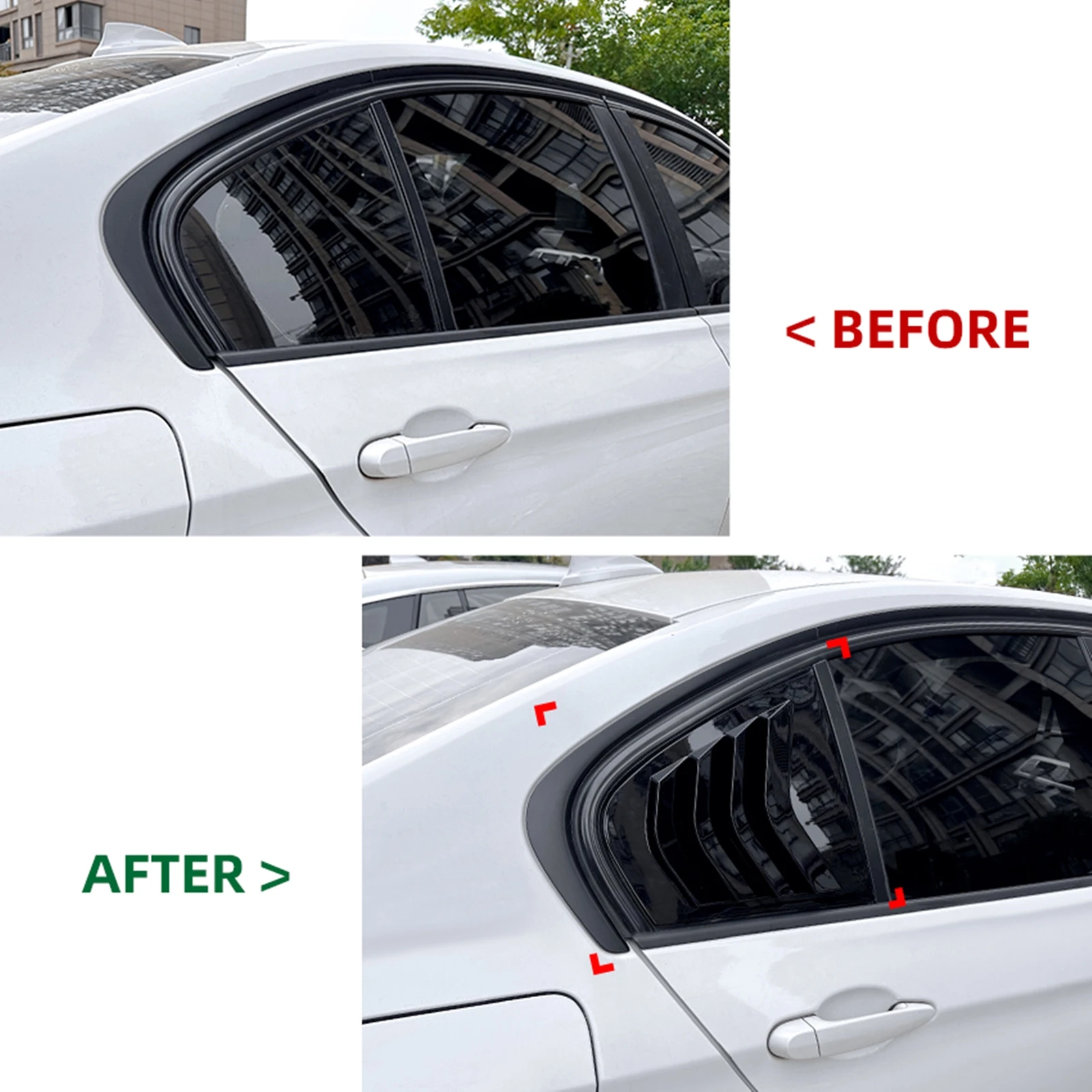 Exterior Rear Side Window Blind Louver Shutter Cover For BMW 3 Series F30 F31 F35 318i 320i 325i M Sport 2013-2019