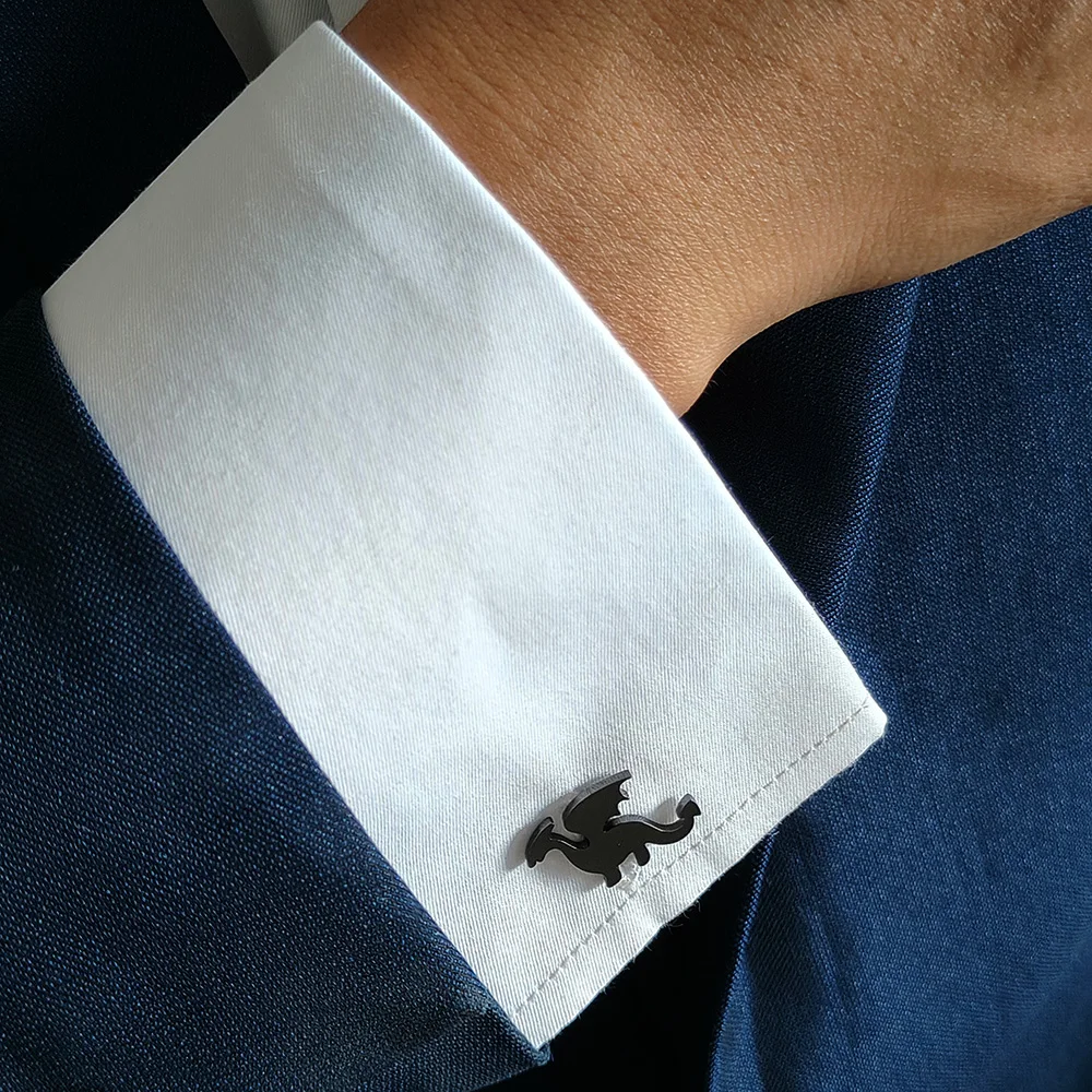 

Men's Cufflinks Dinosaur Cuff Links Sleeve Buttons for Clothing Personalized Stainless Steel Jewelry Men Party Gifts Wholesale