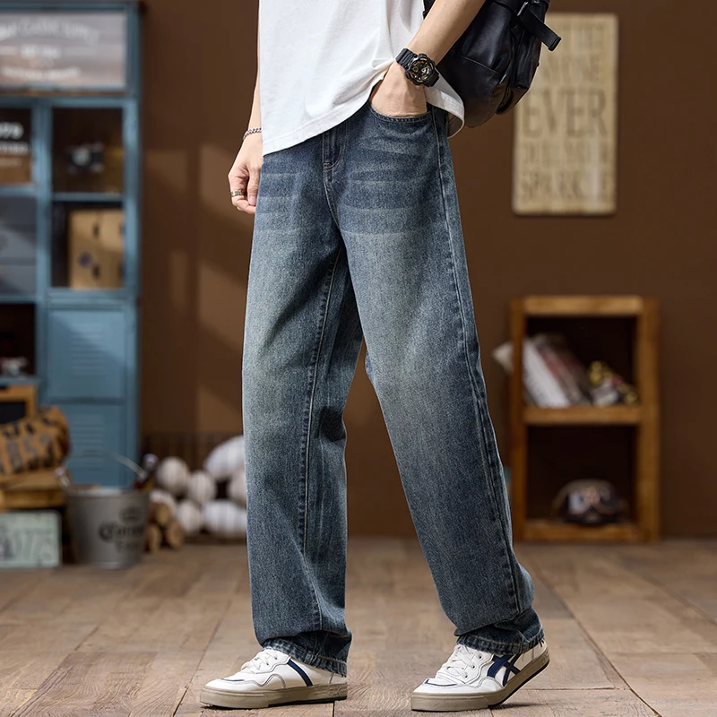 

2025 New Summer Jeans Loose Straight Casual Versatile Long Pants baggy ripped denim cargo jeans streetwear pants for men