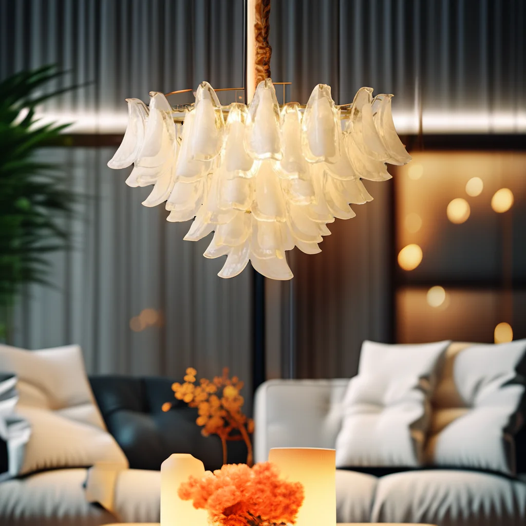 Imagem -02 - Francês Glass Feather Pendant Lamp Luz Luxo Restaurante Lustre Postmodern Simples Novo Designer Quarto