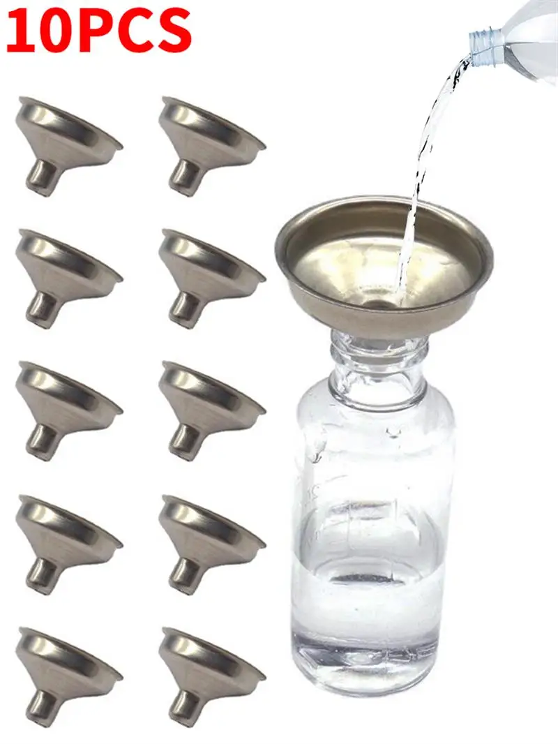 

10Pcs Mini Funnels Stainless Steel Model Paint Pour Liquid Funnel Perfume Dispensing Bottles Refilling Funnel For DIY Accessorie