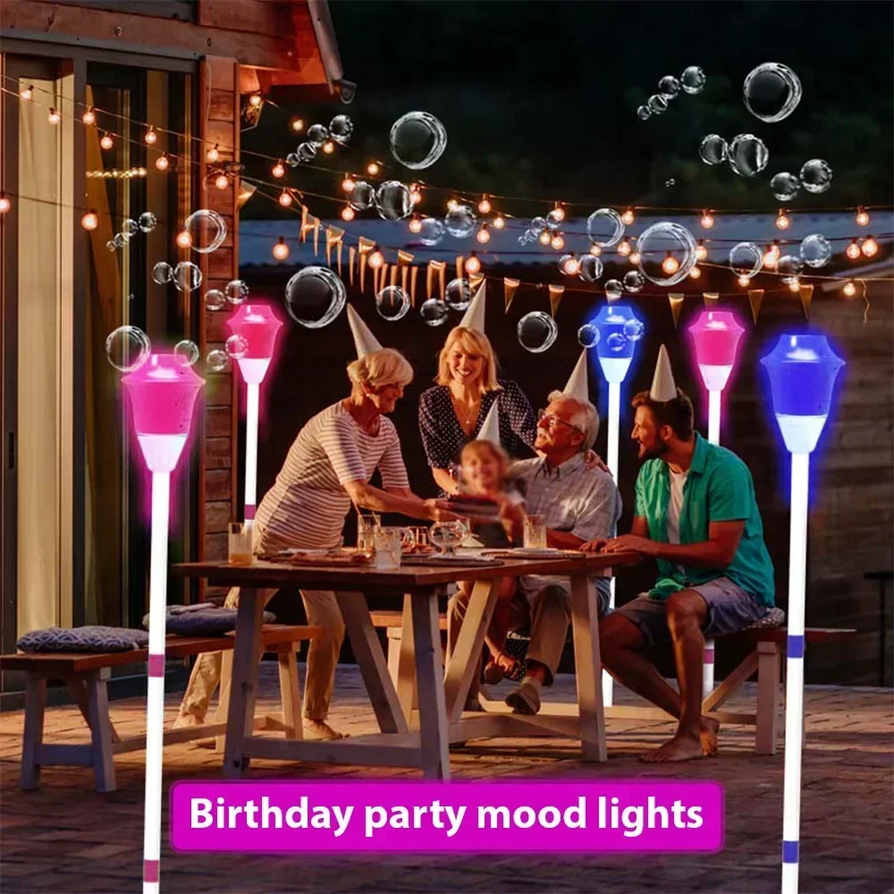 Bubble Maker Stand Machine with Lights and Music Automatic Bubble Torch Bubble Machine Toys for Wedding Birthday Outdoor Party