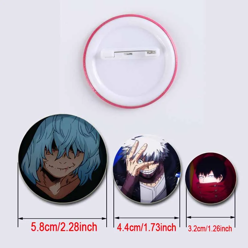 32/58mm Anime Character Izuku Midoriya/Katsuki Bakugou/Ochako Uraraka Badge DIY Button Pin Snap-on Brooch for Clothes Decoration