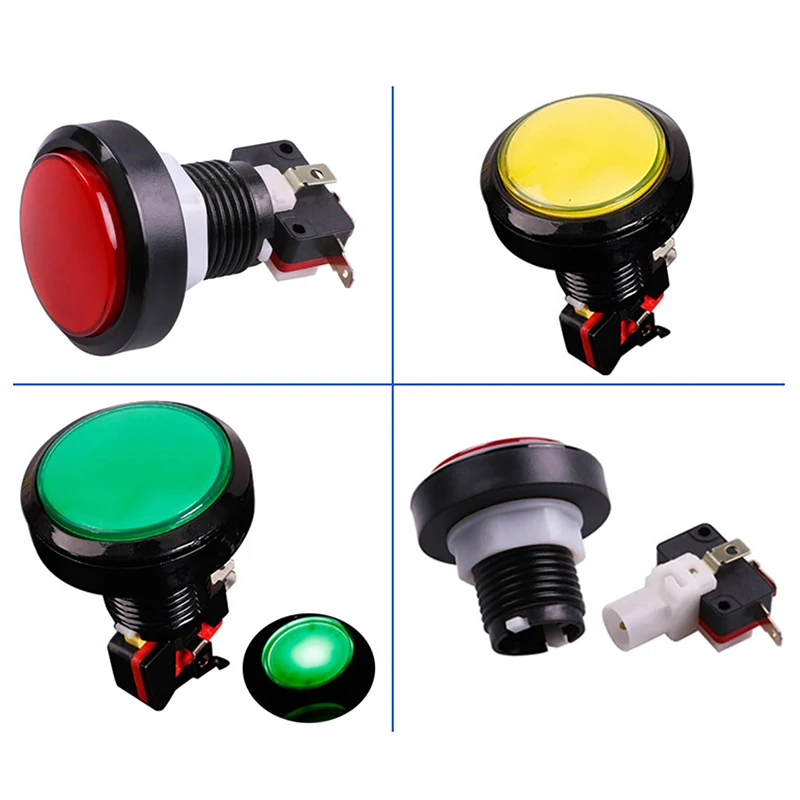 1 pièces 45mm bouton poussoir Arcade bouton Led Micro interrupteur 12V bouton d'alimentation ensemble de commutateurs vert/jaune/rouge/blanc/bleu