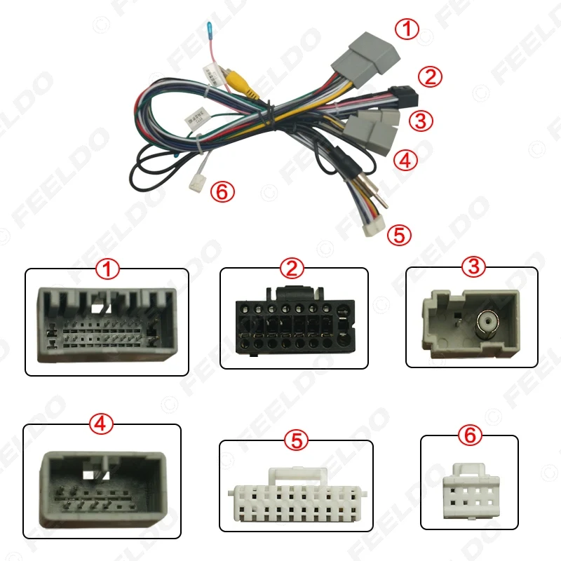 

FEELDO автомобильный аудио жгут проводов для Honda Accord Civic Aftermarket 16pin CD/DVD стерео монтажный провод адаптер