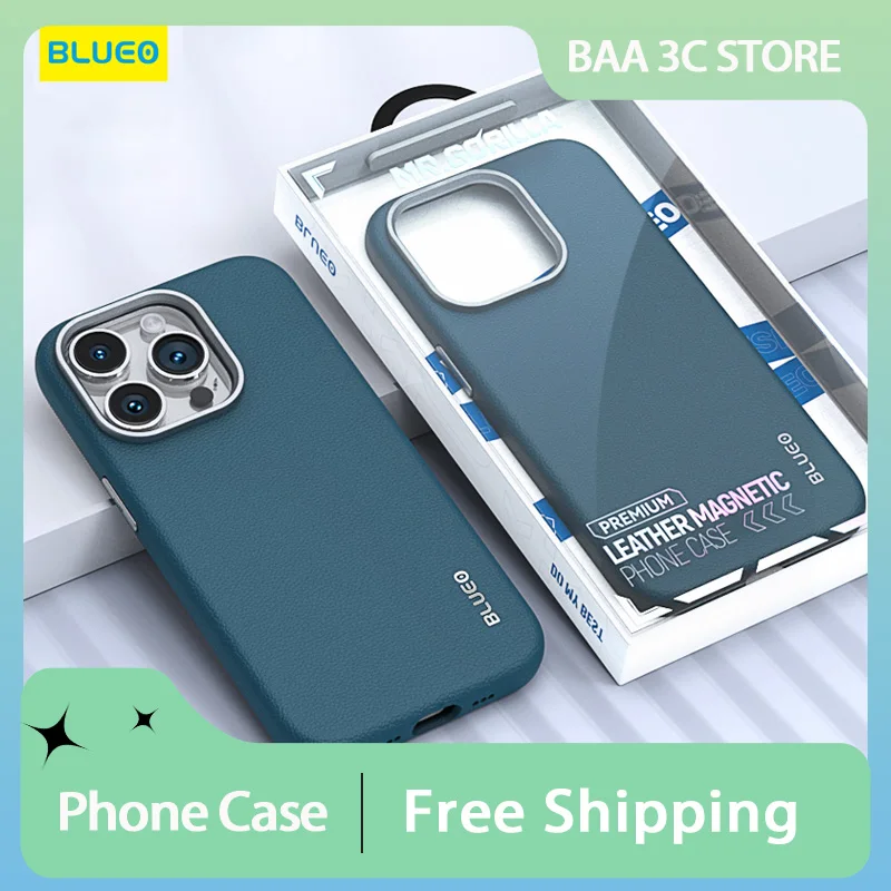 Blueo 15 Pro Max Phonecase Full Protective Case Leather Anti Drop Phone Case with Magnetic Phone Case for Iphone 15 Pro Max