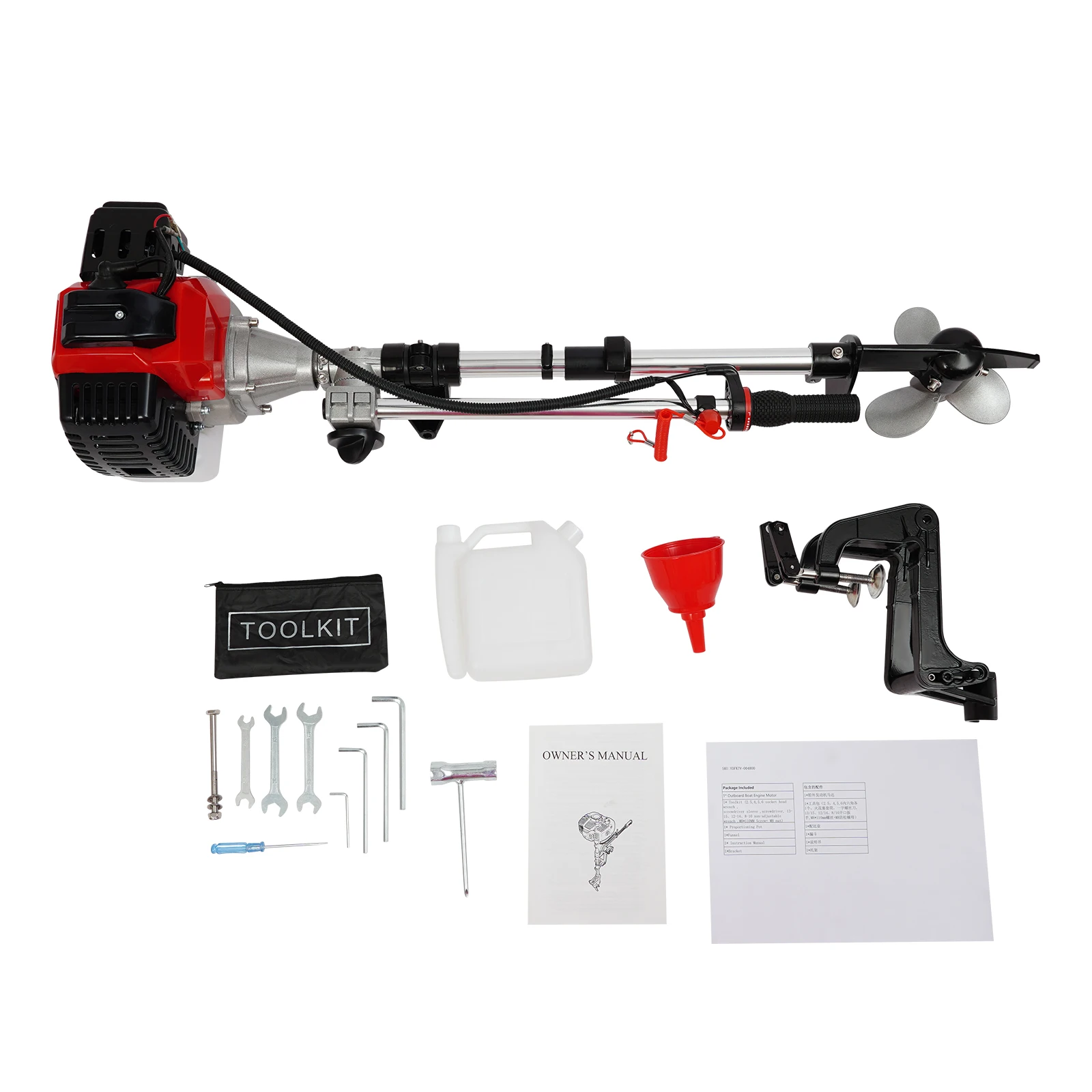 

2.3HP 2-тактный подвесной мотор, лодочный двигатель, 52cc CDI, зажигание, 8500 об/мин для маленьких лодок, длина до 8,2 фута