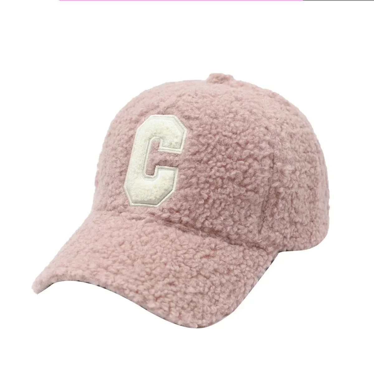 Winter Lamb Baseball Cap Woman Korean C Letter Caps Fashion Men Hipster INS Plush Warm Simple Peaked Hat Causal Outdoor Caps