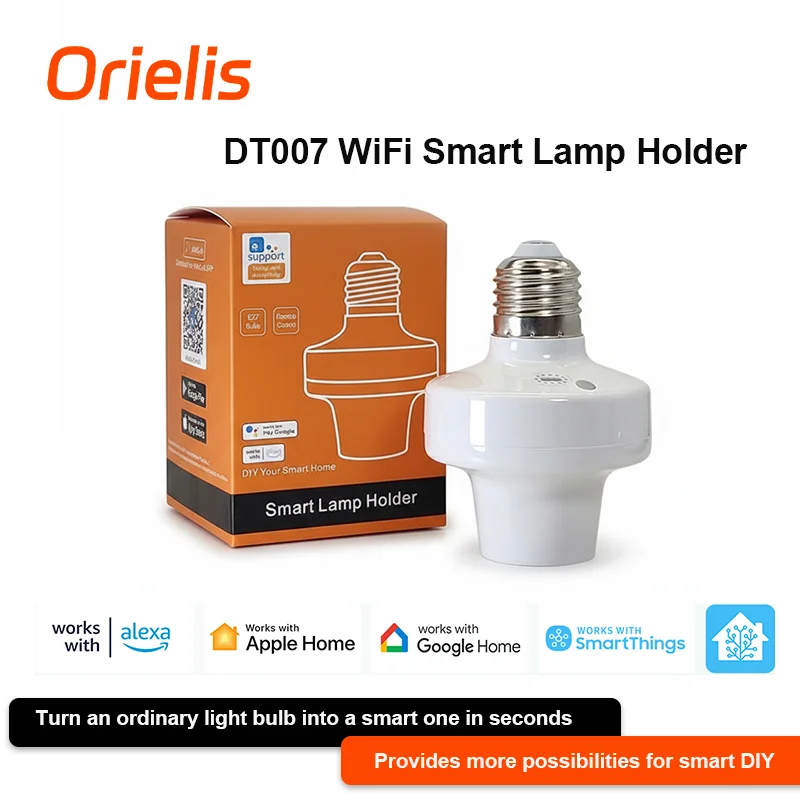 

E27 Wi-Fi Smart Socket Adapter для светодиодных ламп, работает с Alexa & Google Home, пультом дистанционного управления и таймером приложения eWeLink, Plug & Play Sma