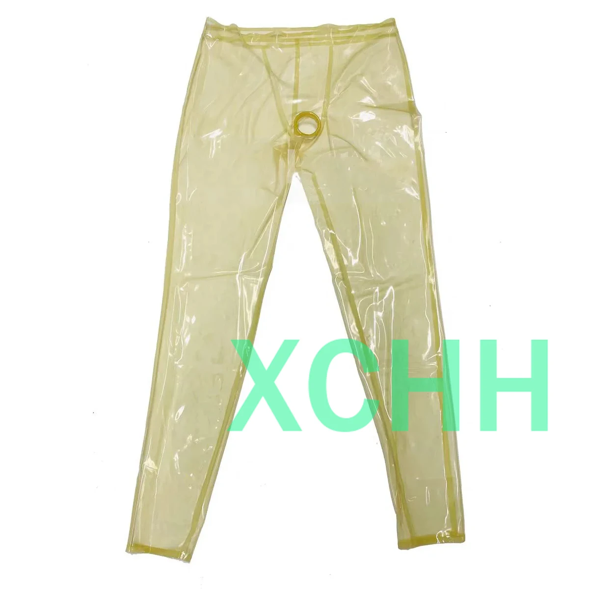 Natural Fetish Transparent Latex Man Pants Front Hole Rubber Male Trousers Leggings 0.4mm  Custom Made Cosplay Costumes