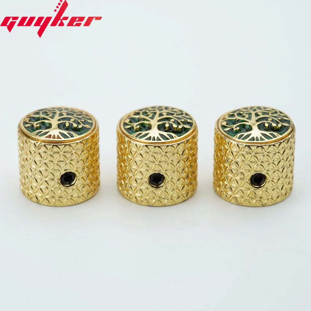 GUYKER Surface Large Tree Of Life Potentiometer Knob Inner Diameter 6MM for Guitar Bass Accessories