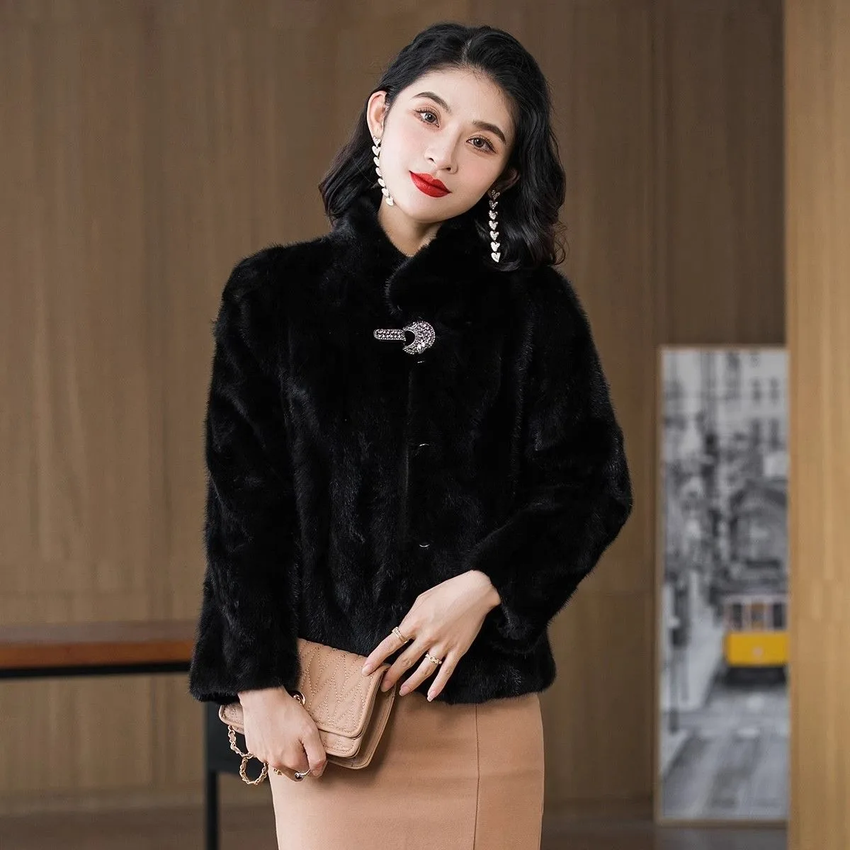 Hot-selling Fashion New Mink Fur Jacket Women Autumn Winter Real Mink Fur Coat High Quality Genuine Fur Short Street Clothing