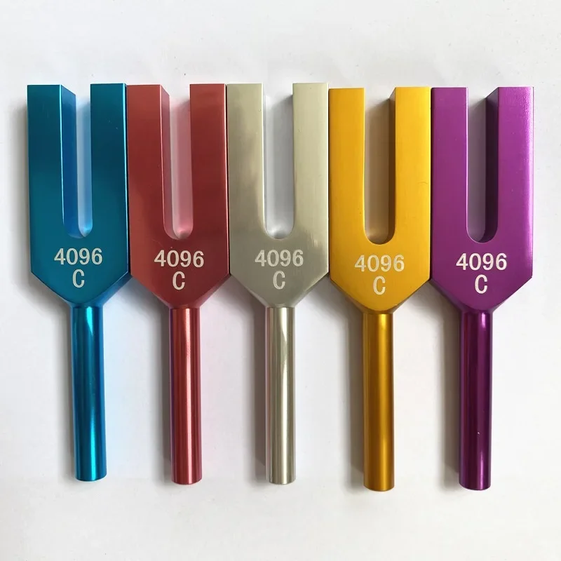Mini Colorful 4096 Tuning Fork Aluminum Crystal Weighted Diapason Tuning Forks Set Healing Musical Fingerboard Chakras Therapy