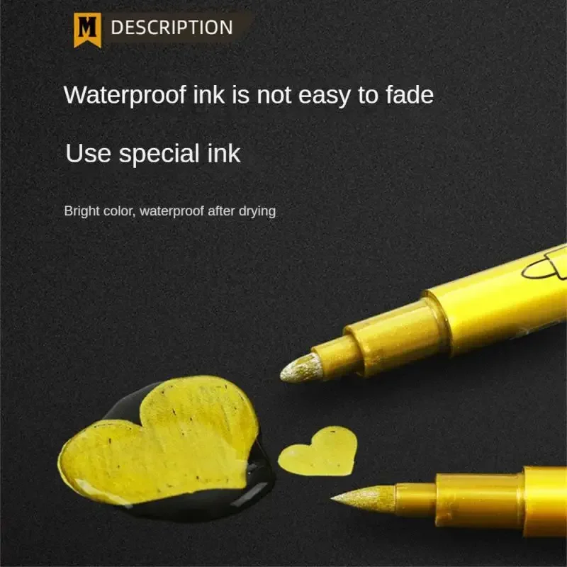 Золотой, серебряный металлический маркер, водостойкий маркер для перманентной краски для камня, кружки, керамики, стекла, принадлежности для рисования своими руками