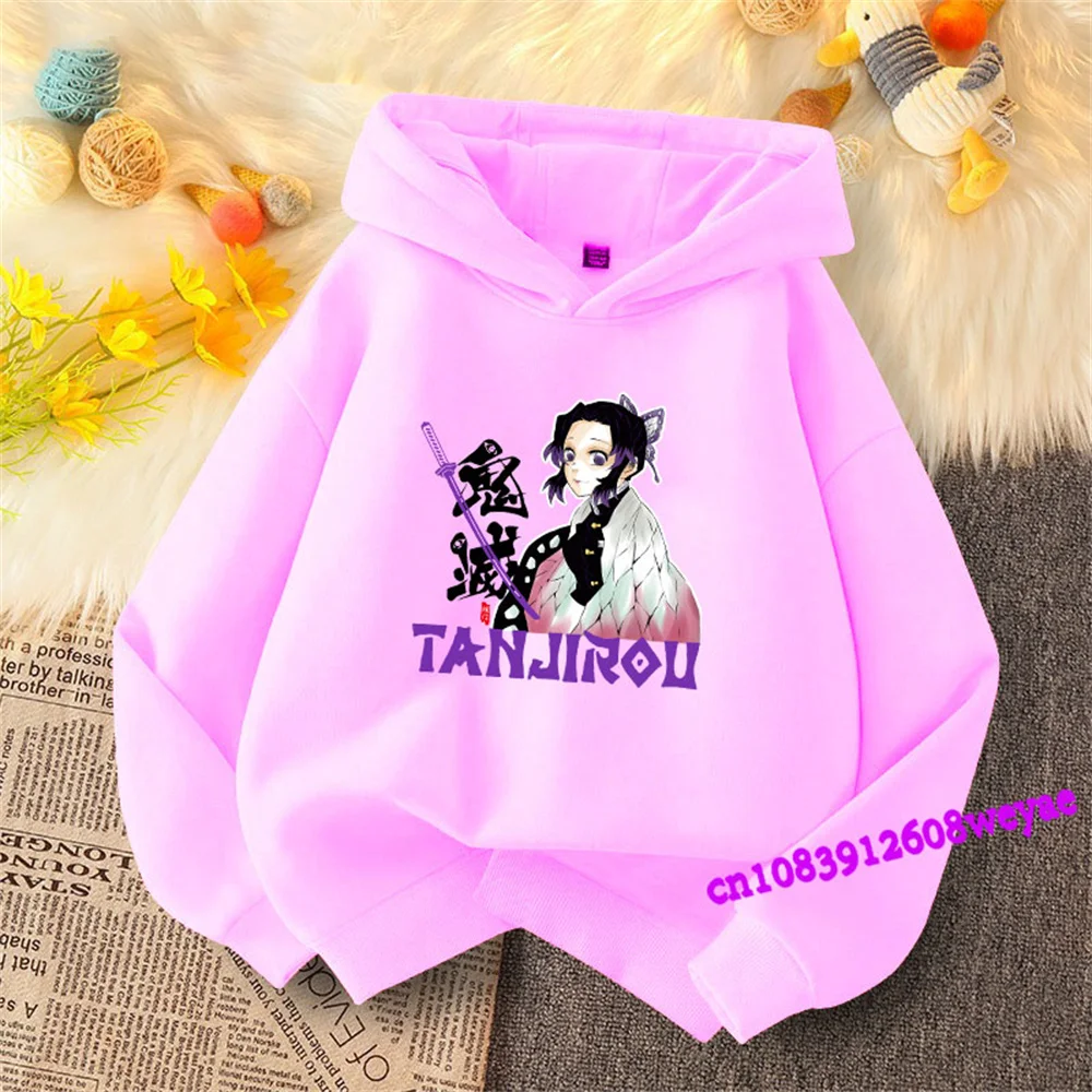 Demon Slayer Spring And Autumn Children Boys And Girls With Hoodie Sweater Top Cartoon Printing Children's Sportswear Coat Baby