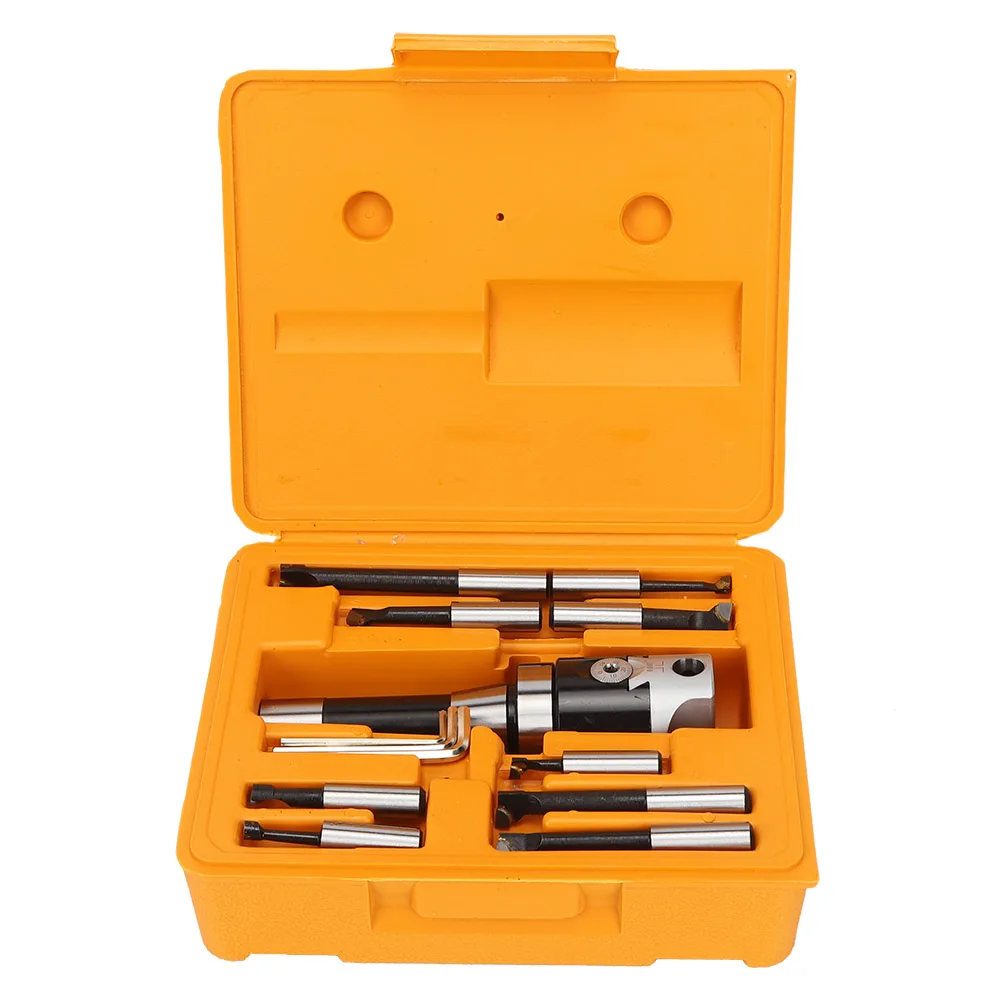 

9PCs 2-Inch Boring Head Set 1/2-Inch R8 Shank CNC Milling Tool Kits Mechanical Accessory