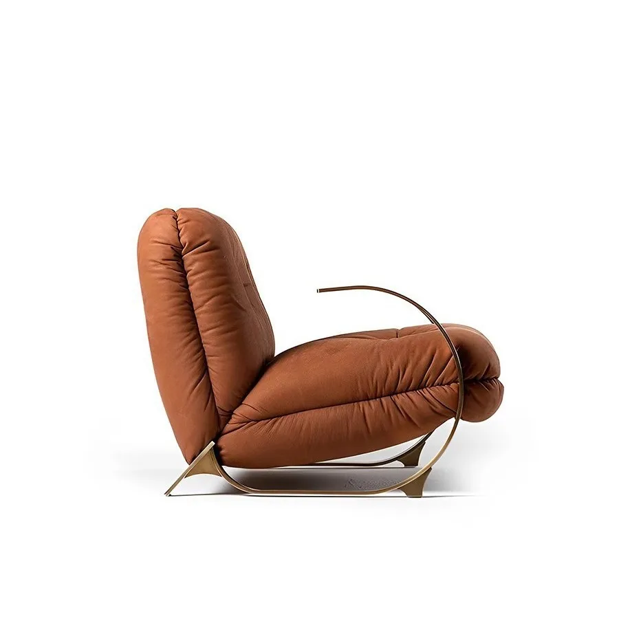 Styling leisure chair Living room Internet celebrity stainless steel single chair Simple sofa chair