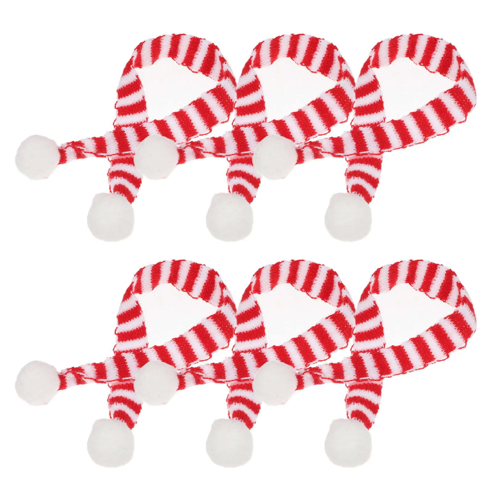 

6 Pcs Mini Christmas Scarf Red Decorations for Bottle Xmas Party Ornament Cover