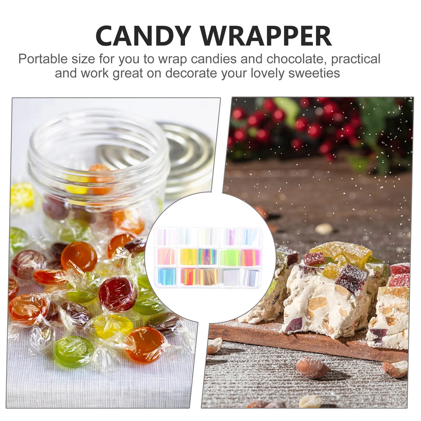 

30 Rolls Candy Wrappers Food Grade Pet Color Paper Bulk for Handmade Nougat Candy Chocolate Packaging Wrapping Paper