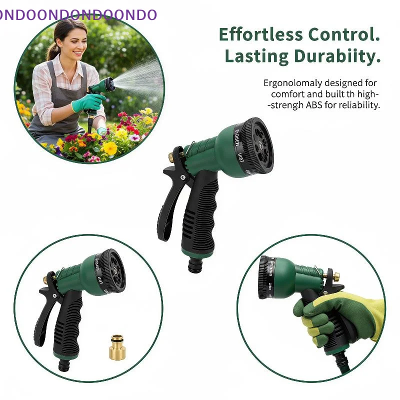 Garden Hose Spray Nozzle Universal Connector Ergonomic Grip Adjustable Multi Modes for Car Washing Yard Care