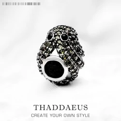 Beads Dark Green Octopus 925 Sterling Silver Charm Jewelry Cute Gift For Women & Men