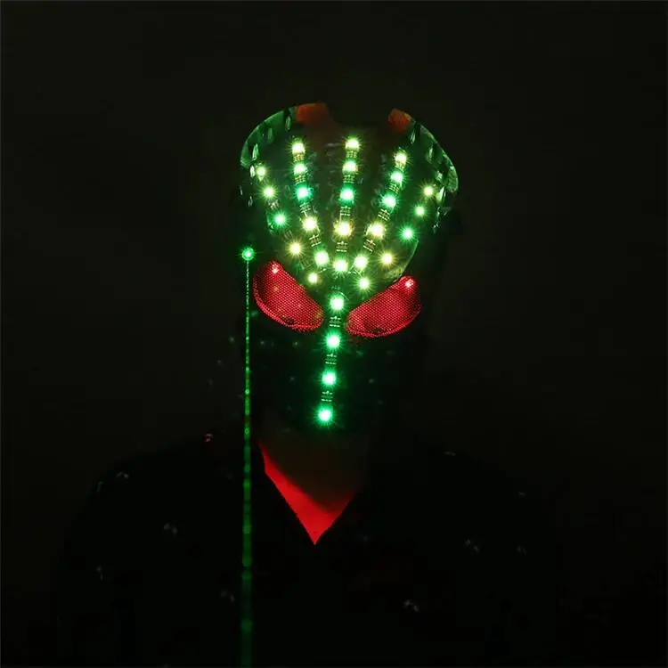 

LED laser light skull mask Halloween Stage Dancing DJ Club Disco cosplay christmas Party AVP Luminious Mask