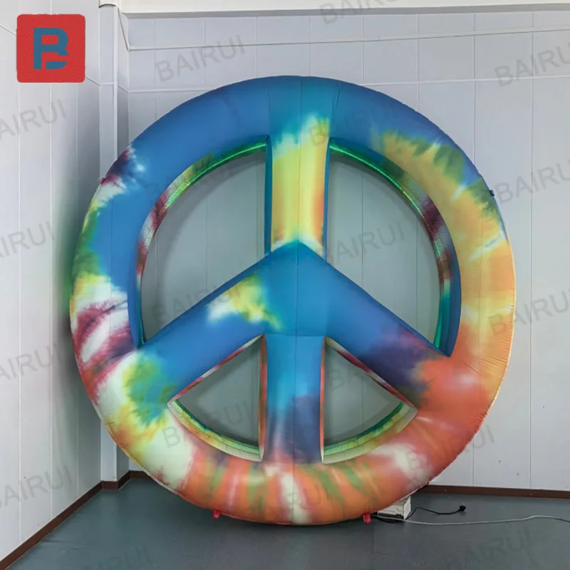 Inflatable Peace Logo Activity Decoration Inflatable Peace Logo Model with Blower Customizable Colors