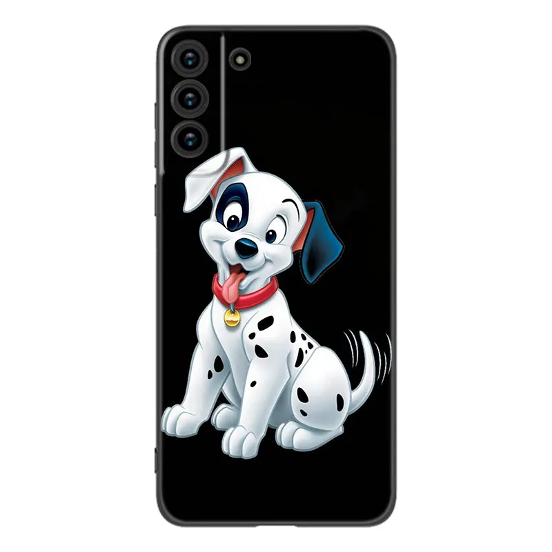 Cute Doggy Pongo Black Silicone Phone Case For Samsung Galaxy S23 S21 S20 FE S24 S22 Ultra S10E S10 S9 S8 Plus