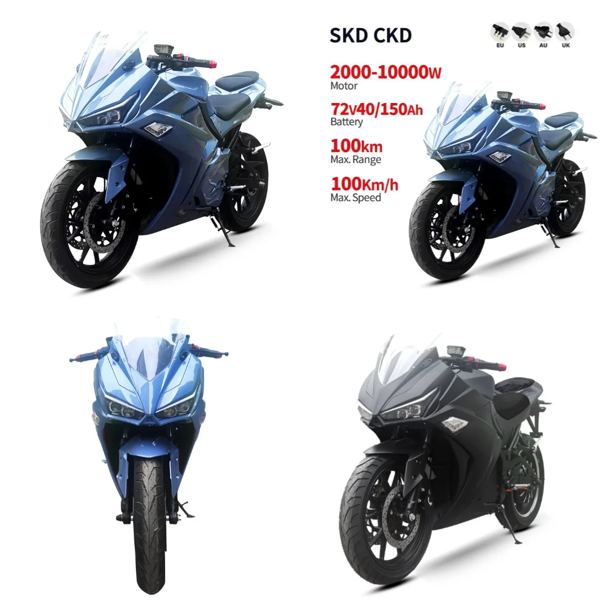 

Xiangyin Modernfox высокая мощность 10000 Вт 72 В 150 Ач E мотоцикл 100 км/ч быстрый гоночный электрический мотоцикл для взрослых на продажу