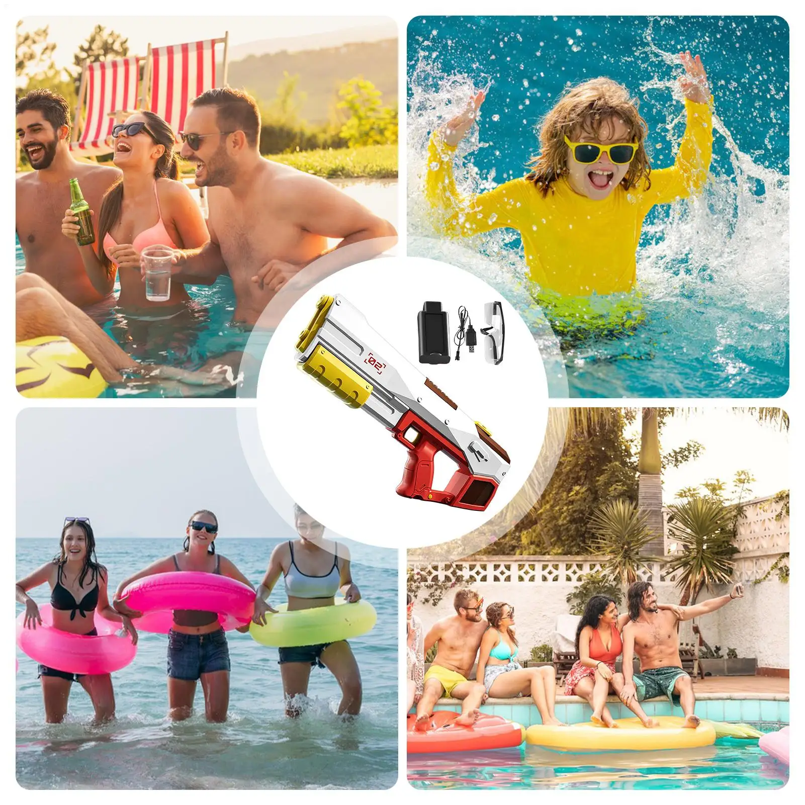 Children's Fully Automatic Water Storage Gun Large Capacity Electric Water Absorbing Toy Gun Summer Outdoor Water Toy Gift