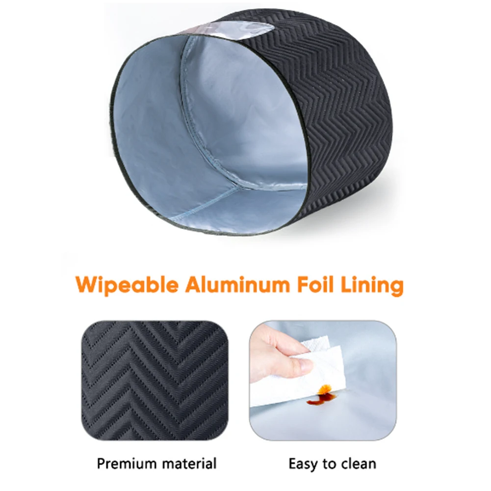 For Parties For Family Gatherings Black Slow Cooker Lid Oval Protector Polyester Outer Layer Aluminum Foil Lining