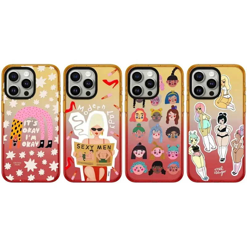 

Peach Gradient Border 2.0 Acrylic Girls Pattern iPhone 11 12 13 14 15 Pro Max Protective Case