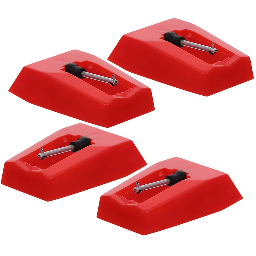 

4Pcs Record Player Needle Replacement Durable Aluminum Stylus Compatible Universal Turntable Phonograph Accessory