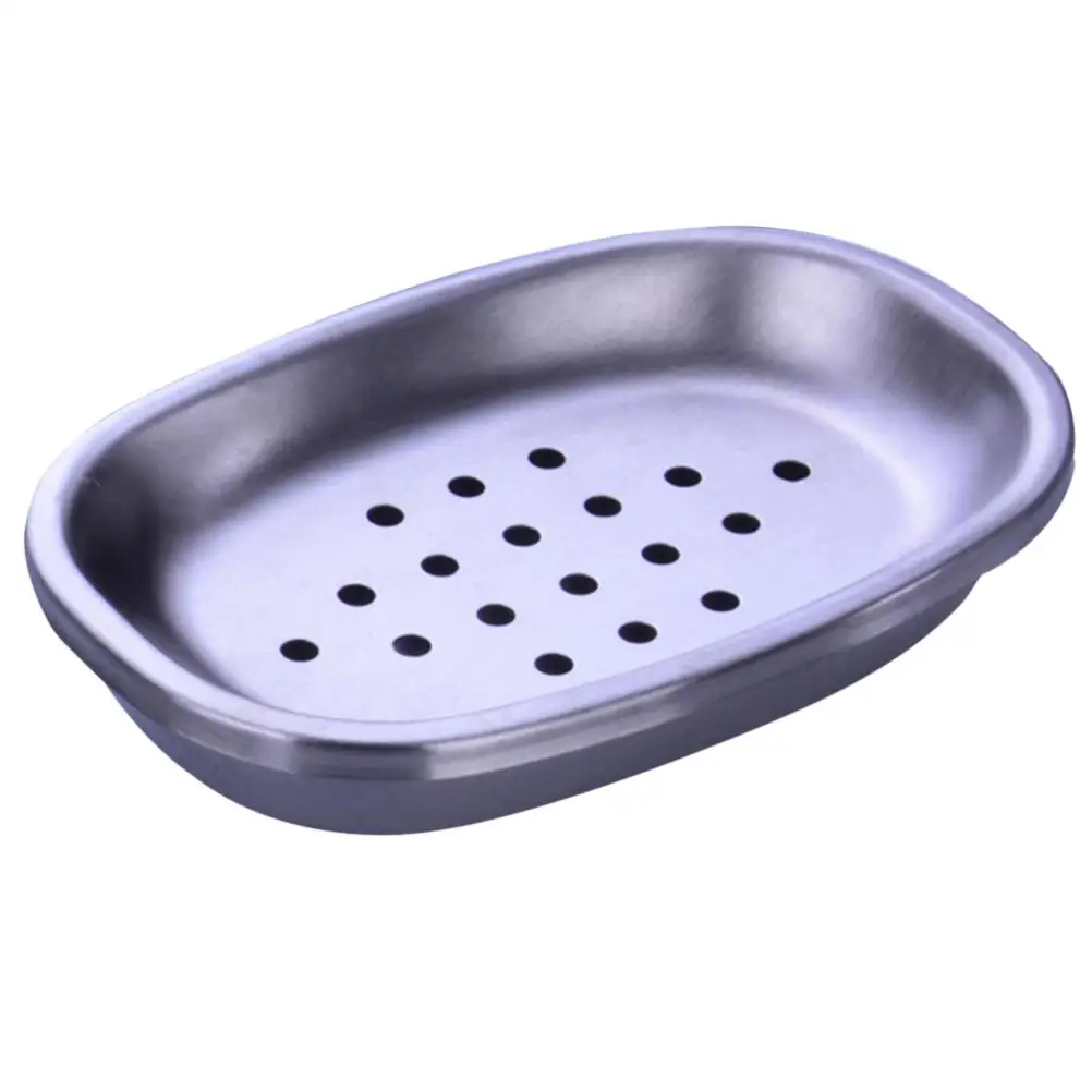 

Stainless Steel Soap Dish 2 Pcs Black Holder Double Layer Draining Shower Kitchen Travel Portable Soap Tray Box