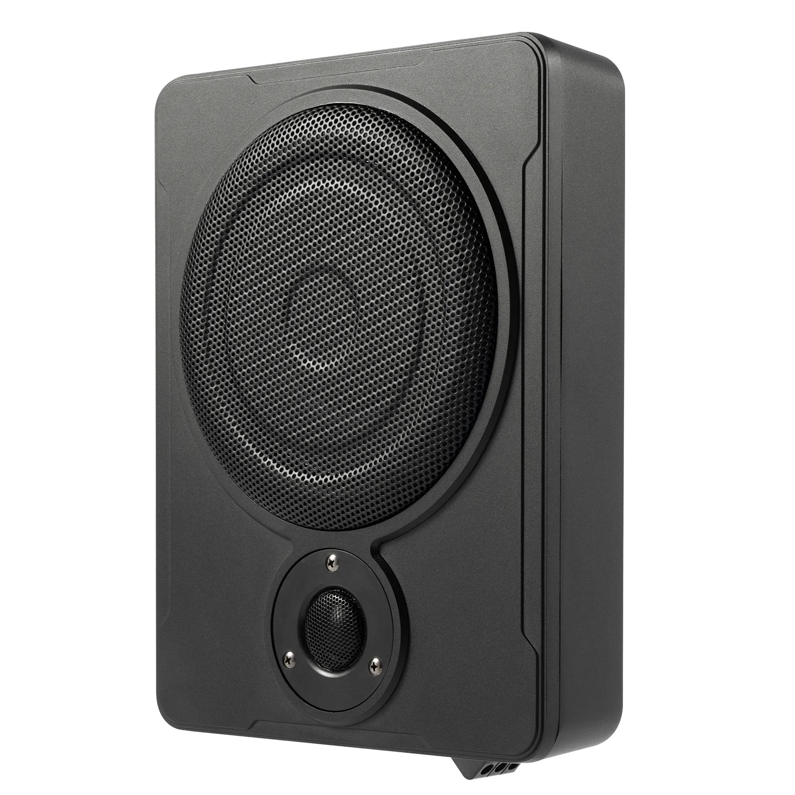 

8-Inch Slim Under-Seat Subwoofer System Rubber Powered Car Truck Sub Remote Subwoofer Control w/ Amp Kit Speaker Black