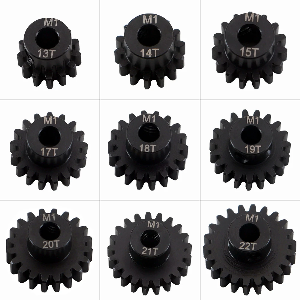 

Ajrc M1 5mm 45#steel Motor Gear 13t 14t 15t 16t 17t 18t 20t 21t Black Steel Metal Pinion Motor Gear For 1/8 Rc Model Car Motor