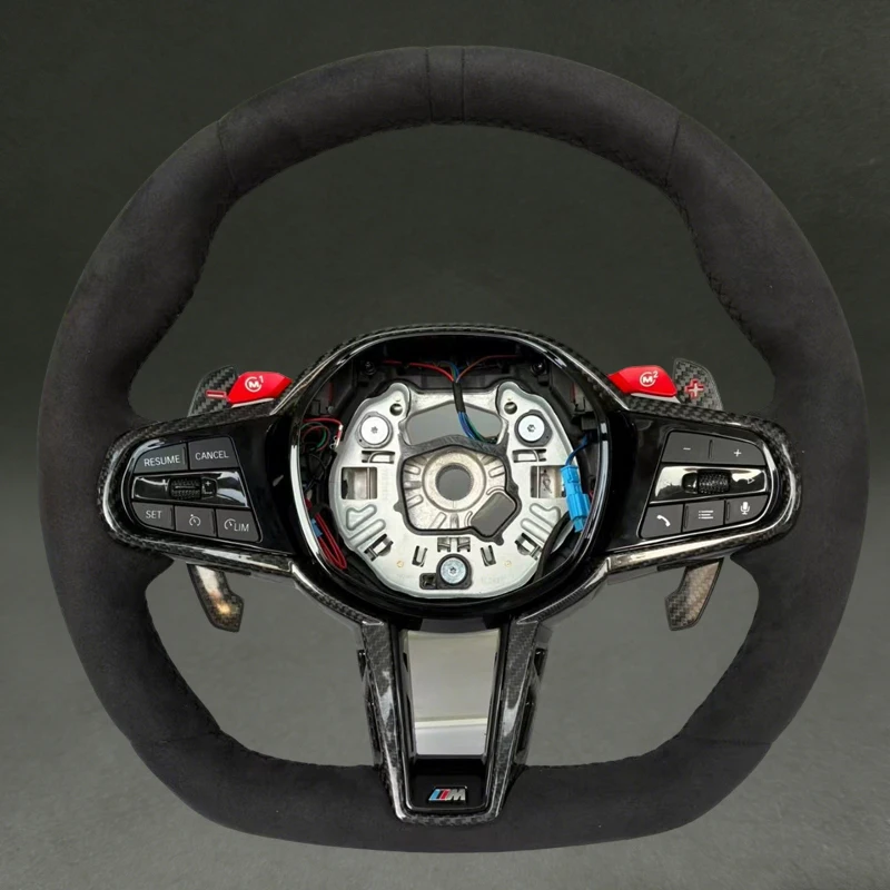

Half-D Style Steering Wheel Sport for BMW CS G20 G28 G30 G38 G80 G82 Old Upgrade to New DIY with Full Suede with M1M2 Button Hot