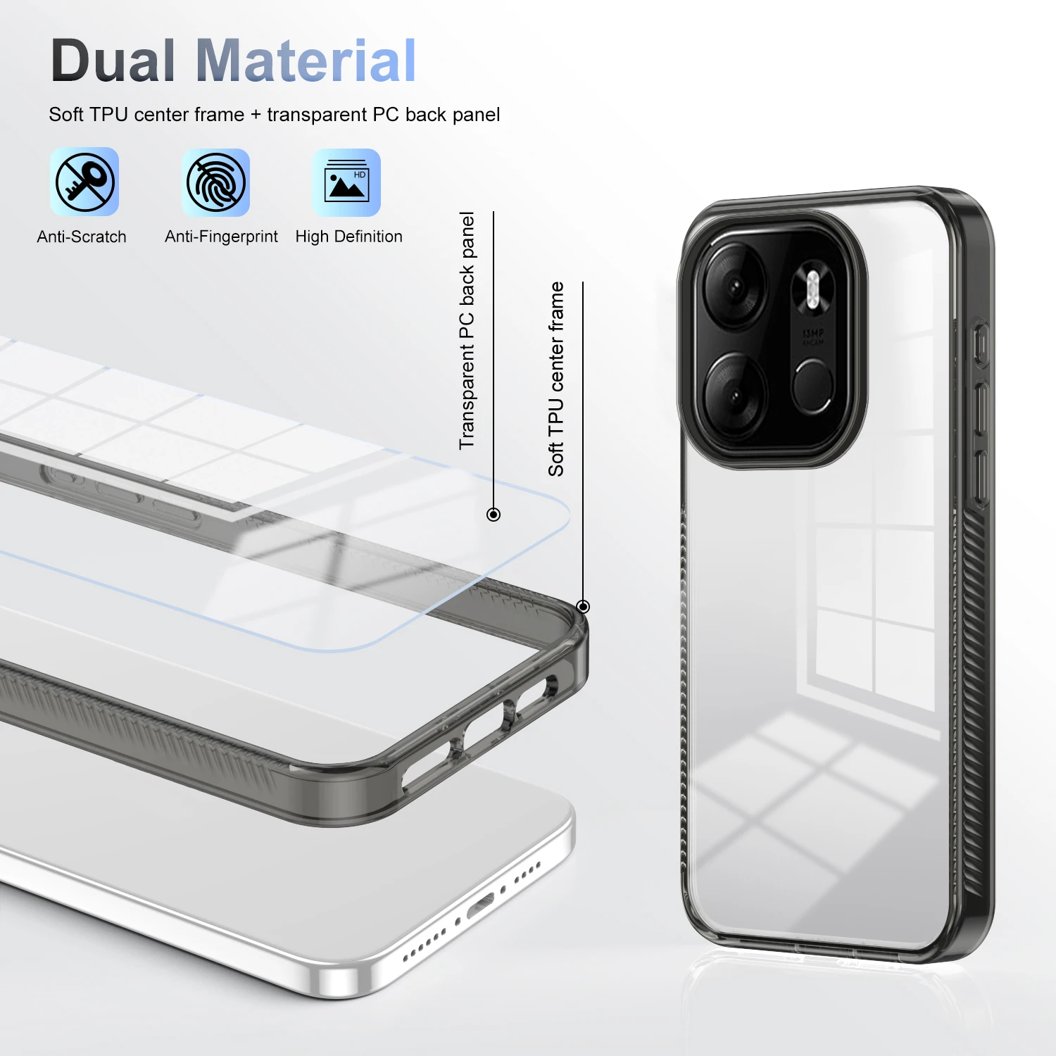 Clear Case for Tecno Spark Go 2023 Luxury Silicone Protection Transparent Hard PC Phone Cover TecnoSparkGo2023 BF7n Coque L1