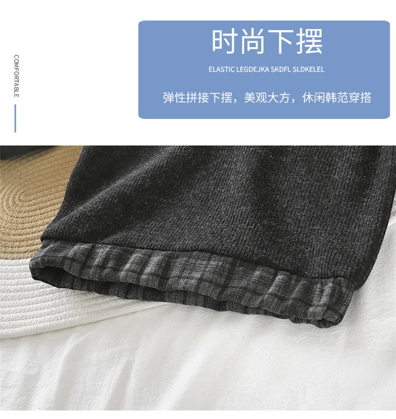 Kids Thick Clothes Suits Boys Fashion Mid-Neck Sweater Loose Trousers 2Pcs Children Autumn Winter Thermal Comfort Clothing view 5