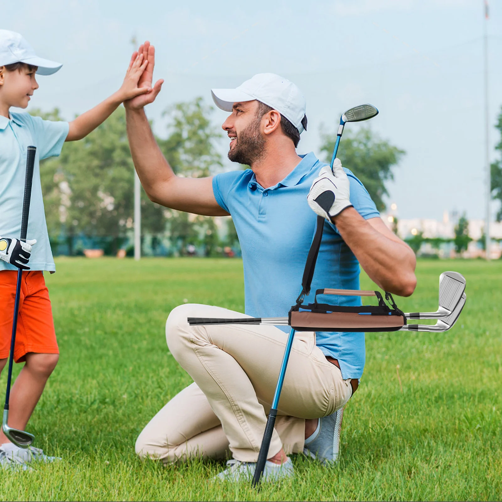 حقيبة نادي الجولف المحمولة المقاومة للاهتراء، تصميم مضاد للخدش، سهولة الوصول، مادة النايلون المدمجة وخفيفة الوزن، معدات الجولف