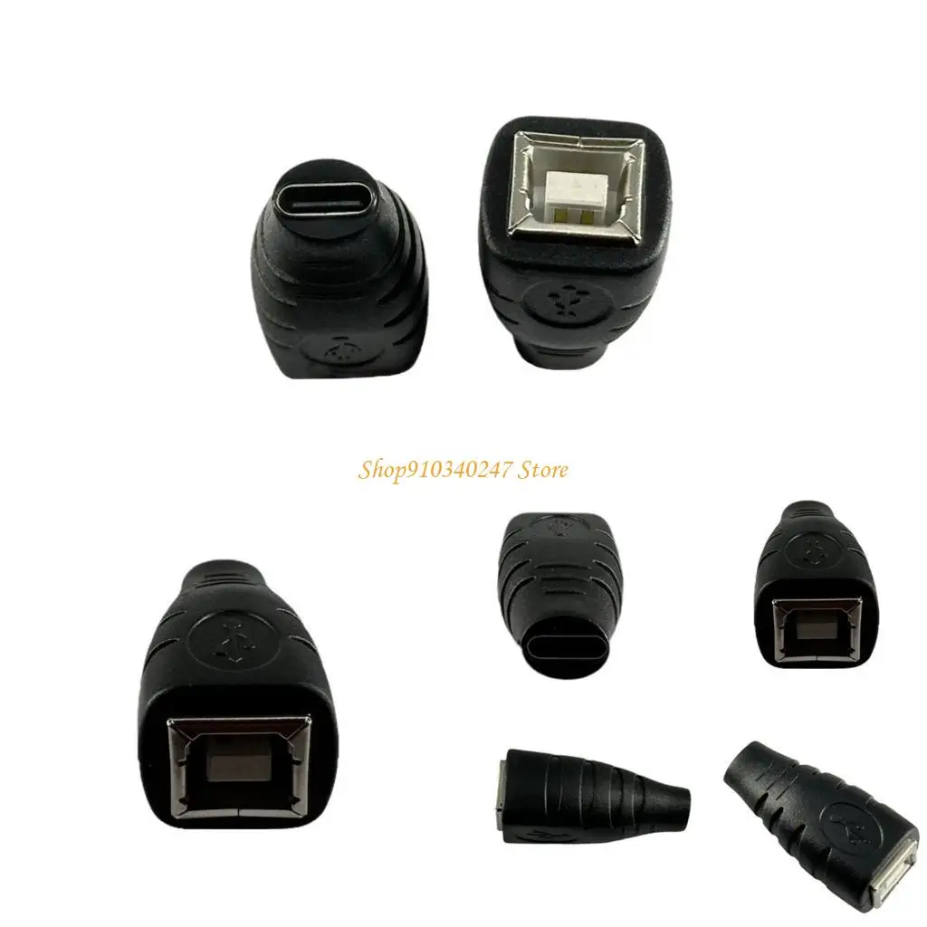 

Q22A Portable USB B Female to USB C Female Adapter Data Sync Connector for Printers