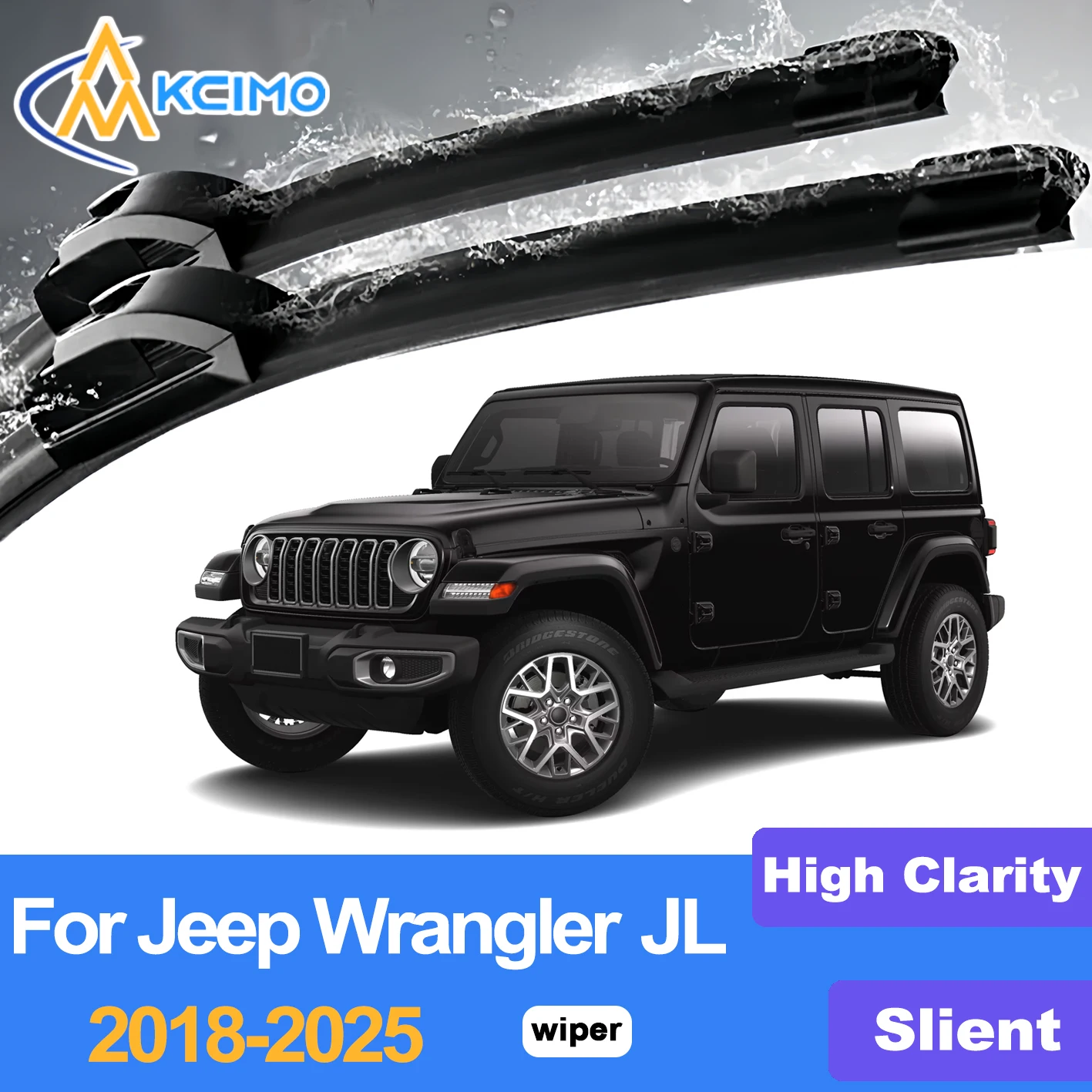 

KCIMO 2PCS Front Windshield Wiper Blades For Jeep Wrangler JL 2018-2025, Easy To Replace Clear Vision Even In Heavy Rain Fog