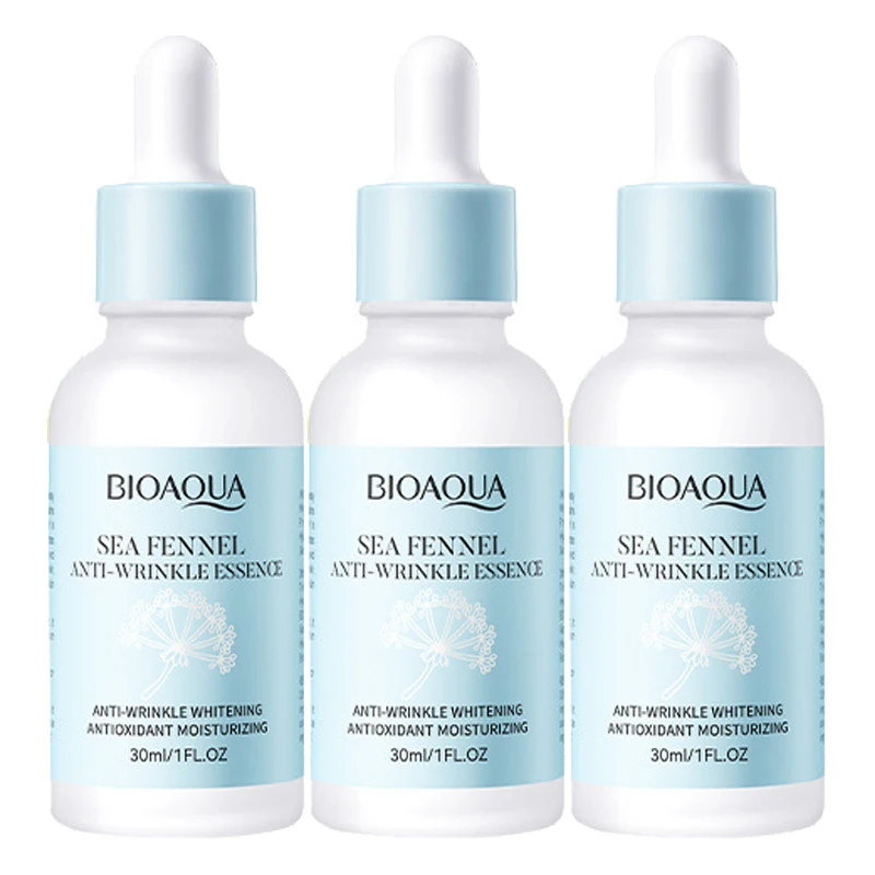 3pcs BIOAQUA Hyaluronic Acid Serum Facial Firming Sea Fennel essence Moisturizing  Brightening Serum for Face