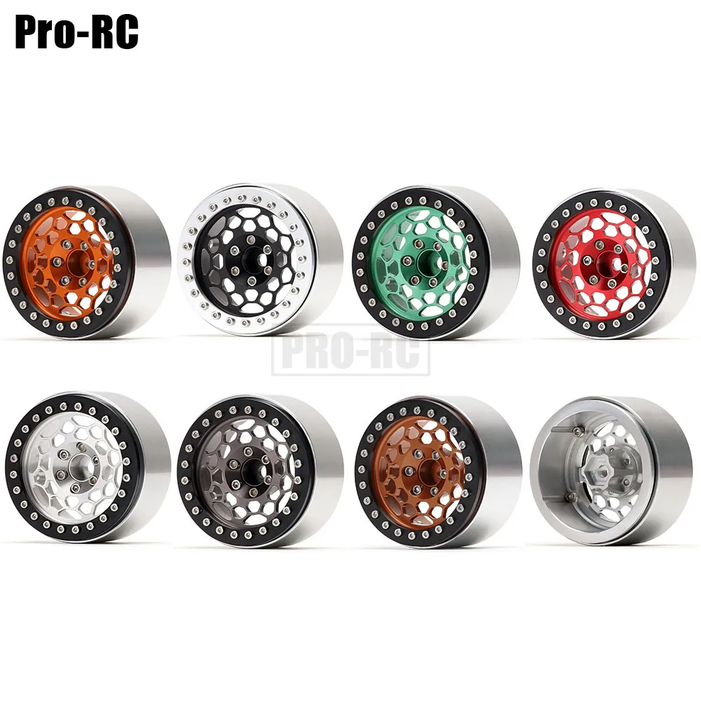 2.2“ Alloy 64*52*36 Beadlock Wheels Hub Rim 4Pcs for 1/10 RC Car Crawler Axial SCX10 90046 RR10 Wraith YETI CC01 TF2