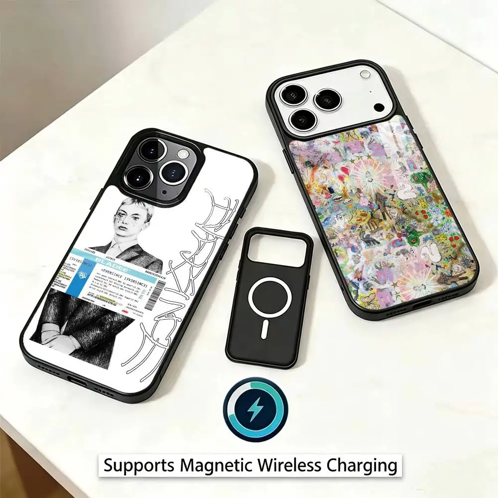 B-Bladee 333 Drain Gang Phone Case For iPhone17,16,15,14,13,12,11 Plus,Pro Magnetic Supports Magnetic Wireless Charging