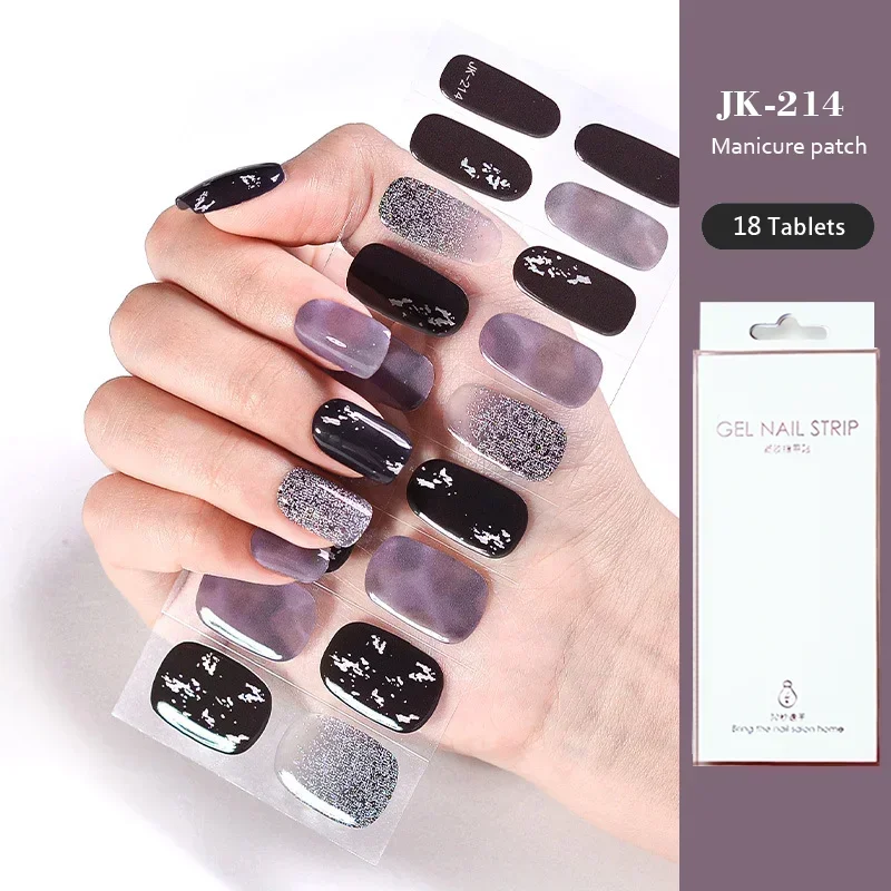 18+6Tips/Set Gel Nail Sticker High Quality 100% Semi Cured UV Lamp  Accept Spot Nail Art Sticker for Nails Manicure